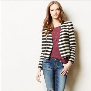 Dolce Vita Black & White Striped Dressy Blazer - M